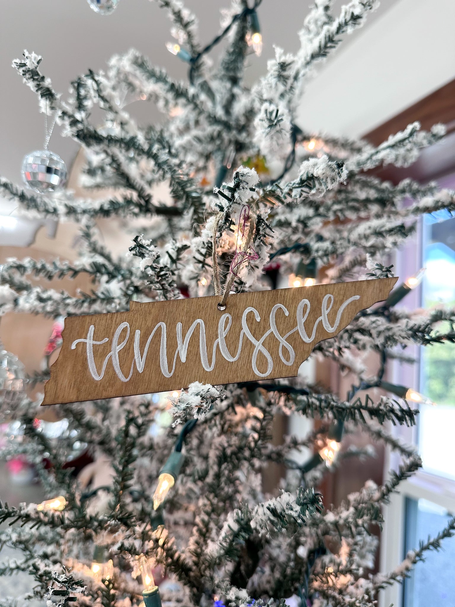 HAND-PAINTED WOOD ORNAMENT | Lettered Tennessee • White Letters #2