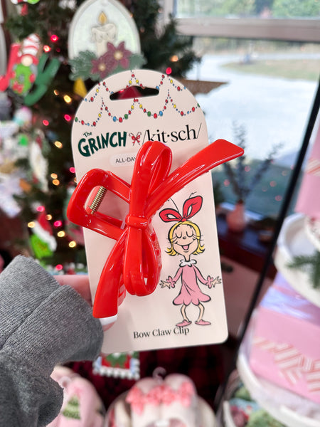 The Grinch x KITSCH Red Bow Claw Clip