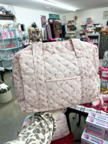 Dakota Baby Pink Floral Weekender Bag
