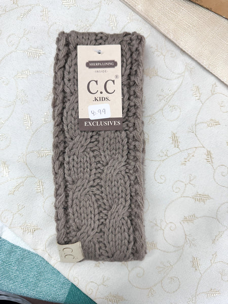 KIDS' Solid Cable Knit CC Head Wrap