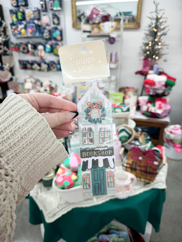 Holiday Bookshop Christmas Transparent Bookmark