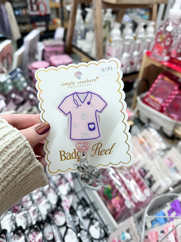 Simply Southern Badge Reel - Scrub Top