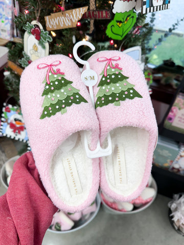 Fuzzy Slippers - Twinkling Trees