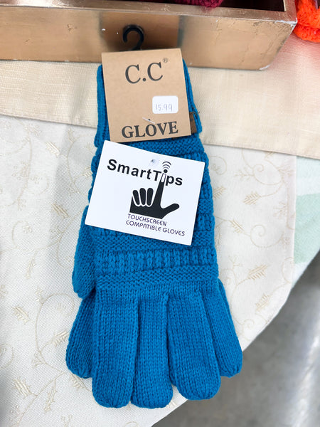 Solid Cable Knit CC Gloves
