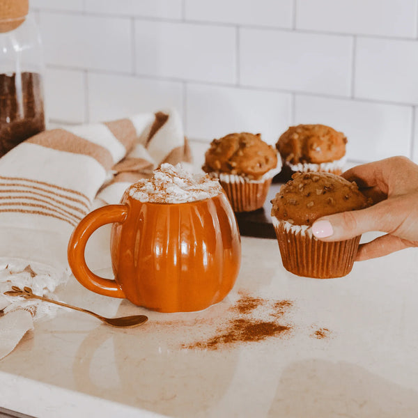 19 oz Orange Pumpkin Ceramic Mug