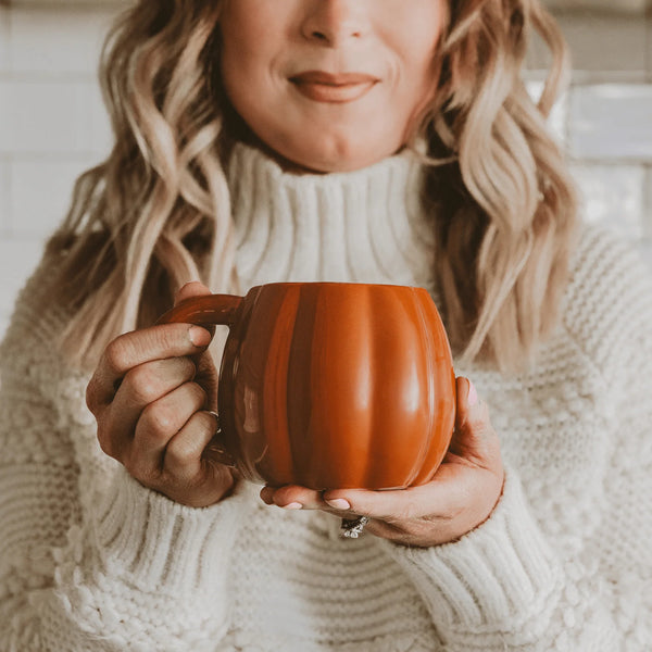 19 oz Orange Pumpkin Ceramic Mug