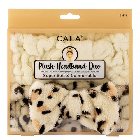 PLUSH HEADBAND DUO | BEIGE + LEOPARD