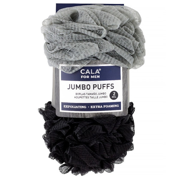 MEN’S JUMBO BATH PUFFS | GREY + BLACK