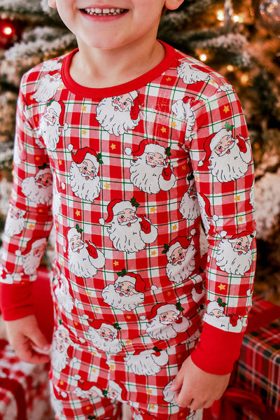 Caden Lane | Christmas Bamboo Two-Piece Pajama Set - Cozy Claus