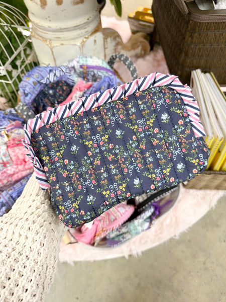 Simply Southern Quilted Ruffle Cosmetic Bag