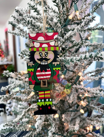 HAND-PAINTED WOOD ORNAMENT | Festive Nutcracker #1