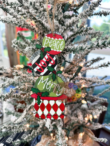 HAND-PAINTED WOOD ORNAMENT | Ornament Topiary #2