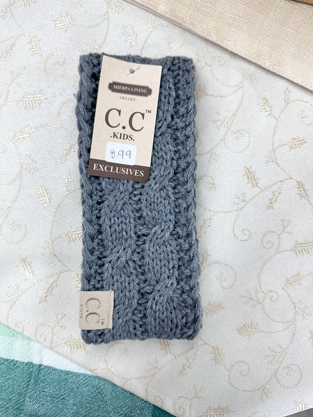 KIDS' Solid Cable Knit CC Head Wrap