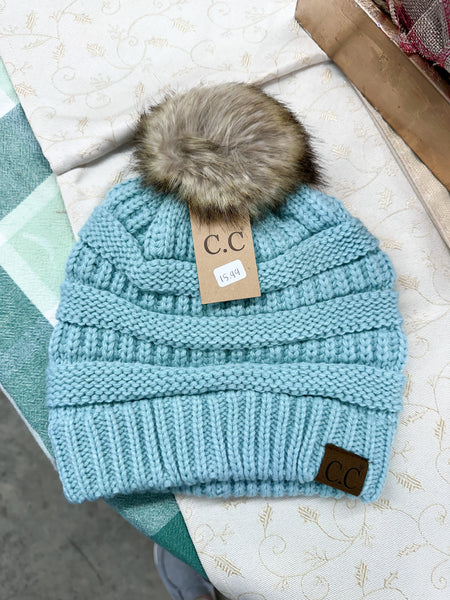 Fur Pom CC Beanie