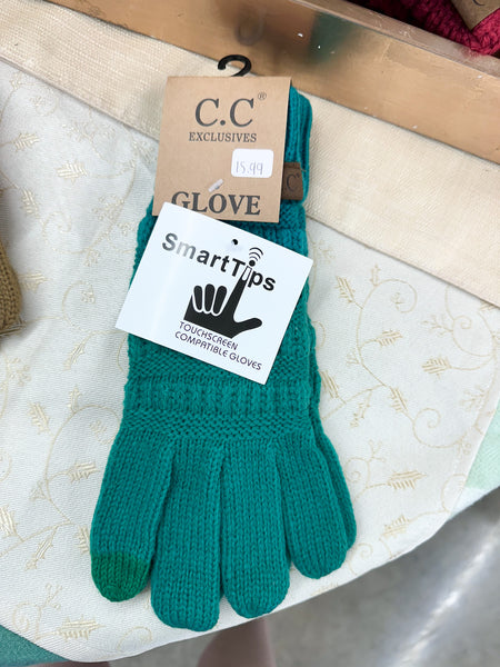 Solid Cable Knit CC Gloves