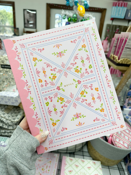 Scalloped Notebook - Floral Stitch