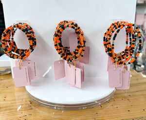 Beaded Blondes | Orange + Black Gameday Sprinkle Bracelet