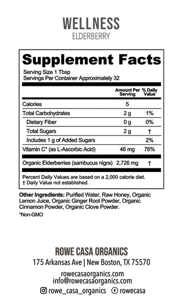 Rowe Casa Organics - Elderberry Immune Support | *LOCAL PICKUP ONLY*