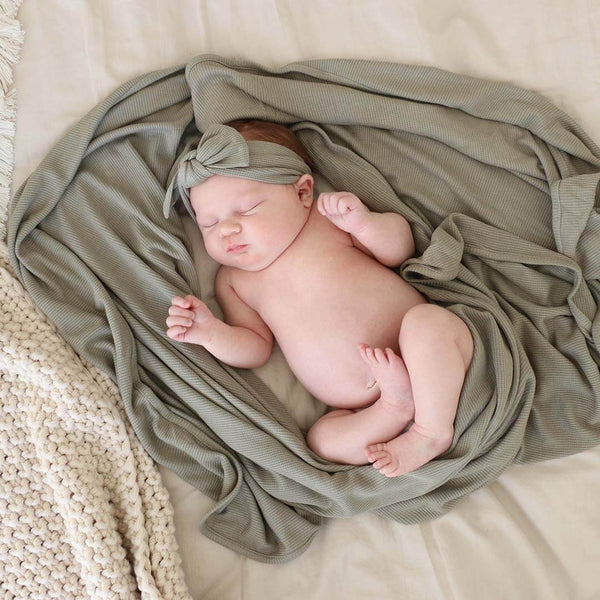Caden Lane | Eucalyptus Bamboo Waffle Oversized Swaddle Blanket