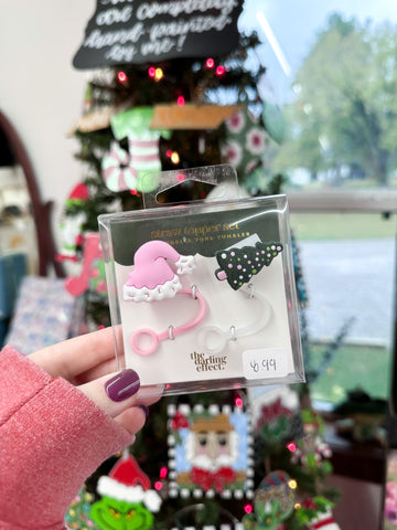 Straw Topper Set - Santa Baby