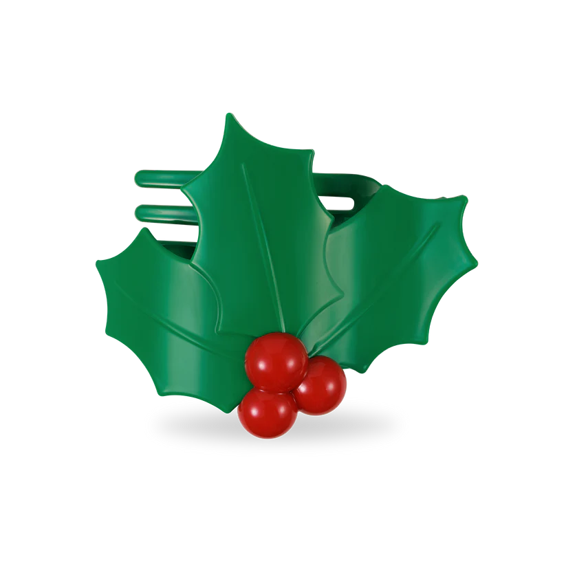 Teleties Flat Clip - Holly Leaves