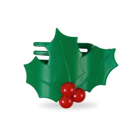 Teleties Flat Clip - Holly Leaves