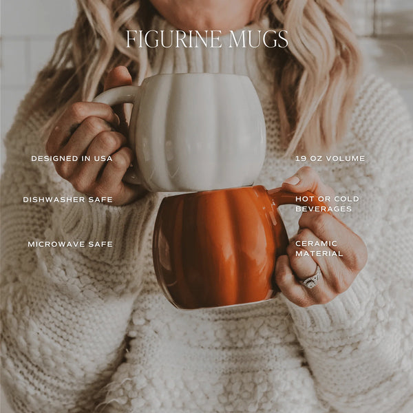 19 oz Orange Pumpkin Ceramic Mug