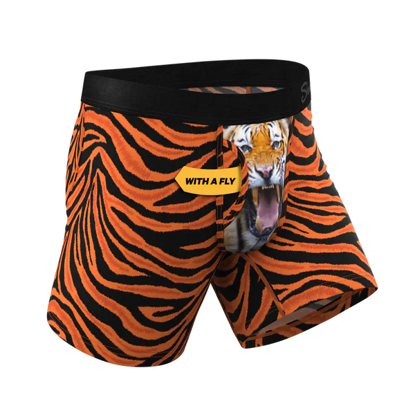 The Feral Feline | Tiger Print Ball Hammock® Pouch Underwear With Fly