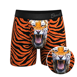 The Feral Feline | Tiger Print Ball Hammock® Pouch Underwear With Fly