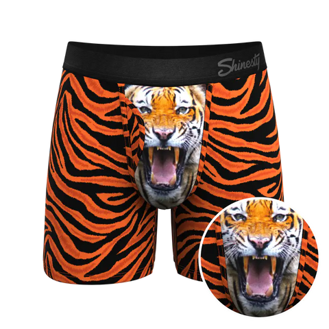 The Feral Feline | Tiger Print Ball Hammock® Pouch Underwear With Fly