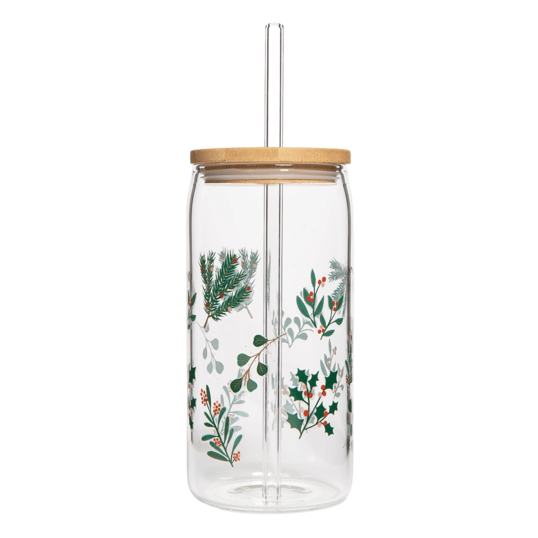 Holly 17 oz Glass Cup