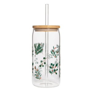 Holly 17 oz Glass Cup