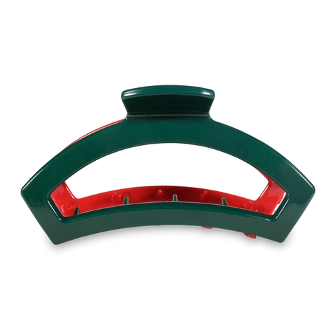 Teleties Open Hair Clip | Red + Green