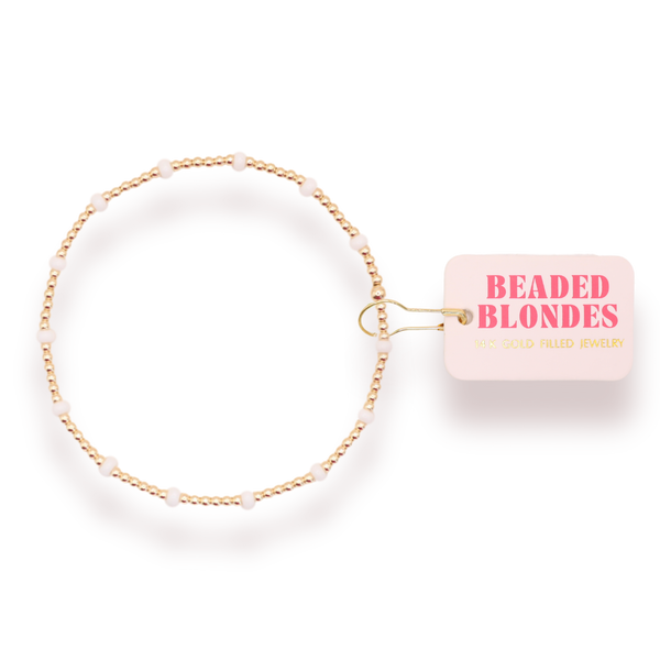 Beaded Blondes | White Dainty Poppi Bracelet