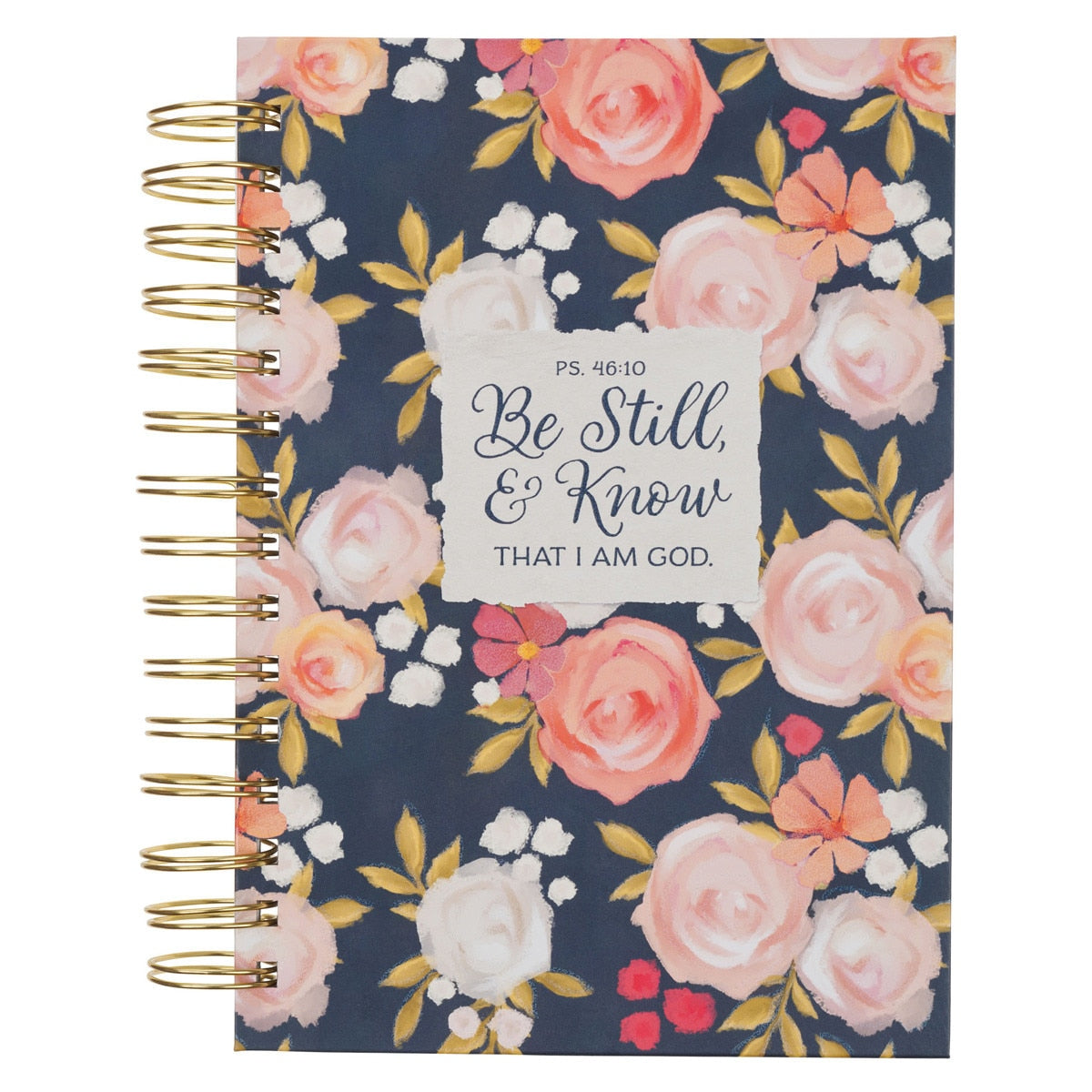 Be Still and Know Painted Peonies Spiral Journal - Psalm 46:10