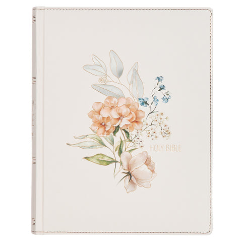 Blush Bouquet Faux Leather Hardcover Large Print King James Version Note-taking Bible