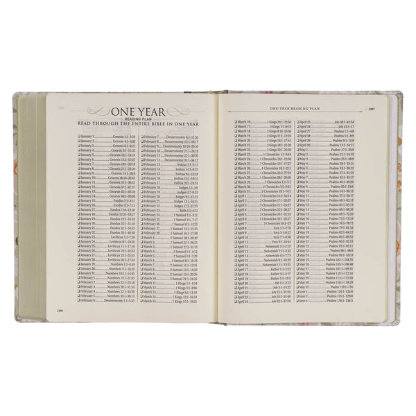 Sage Green Floral Hardcover Amelia Collection Large Print King James Version Note-taking Bible - Luke 22:42