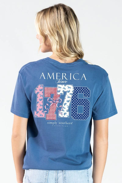 Simply Southern Mineral Wash Short Sleeve Tee - America 1776