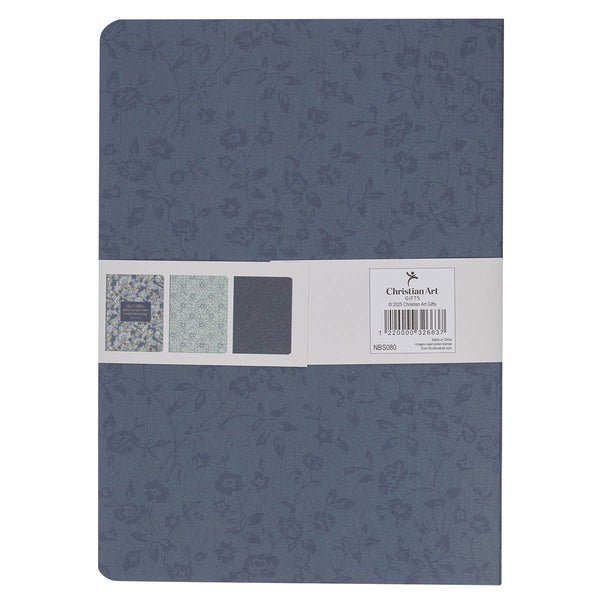 Morning Mercies Blue and Green Floral Notebook Set - Lamentations 3:22-23