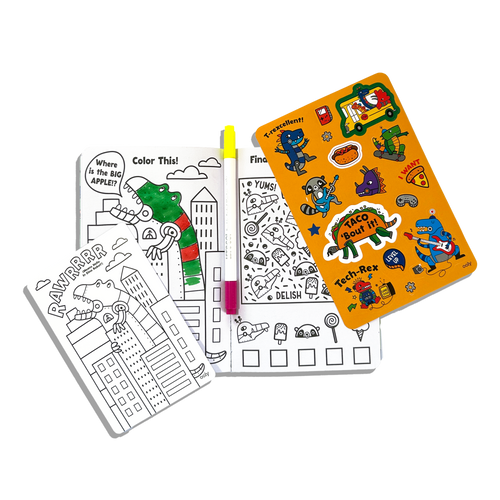 Let's Go! Activity & Coloring Kit - Robo Dinos