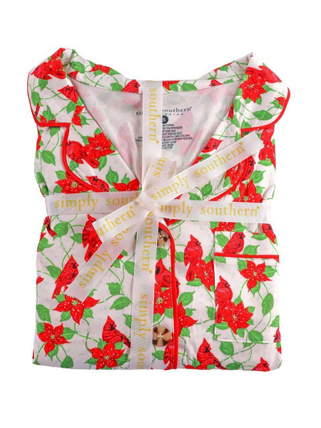 Simply Southern Button Up PJ Set - Christmas Cardinal