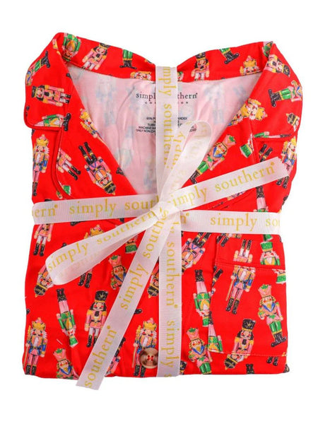 Simply Southern Button Up PJ Set - Christmas Nutcracker