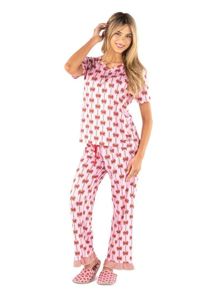 Simply Southern Lily PJ Set - Peppermint Bow