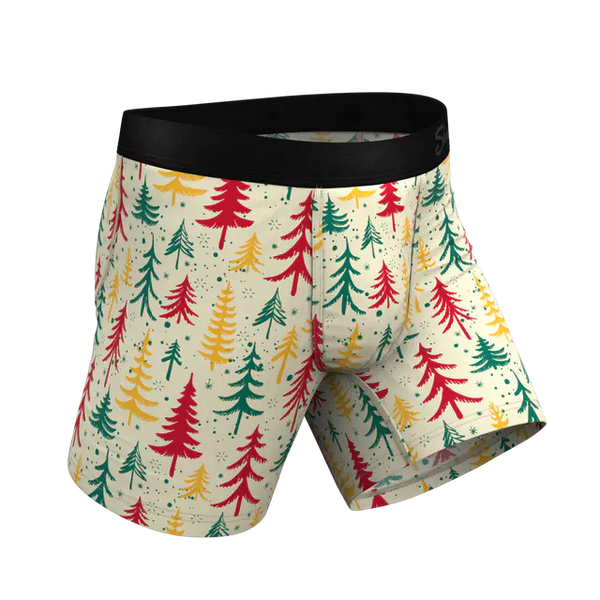 The Pine Tree Playboy | Retro Christmas Trees Ball Hammock® Pouch Underwear