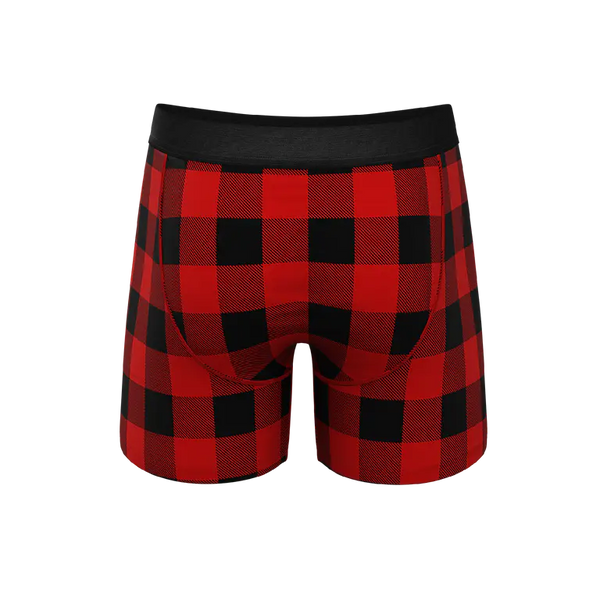 The Red & Black Lumberjack | Buffalo Check Ball Hammock® Pouch Underwear With Fly