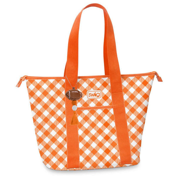 Swig Gameday Gingham Orange Zippi 36 Cooler