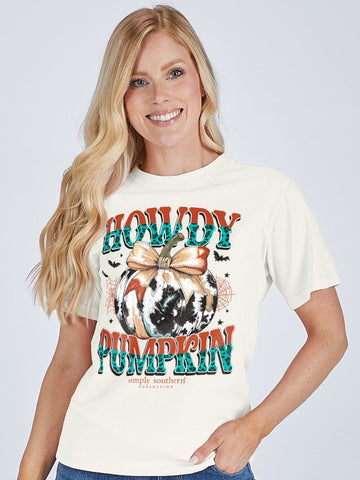 Simply Southern Short Sleeve Tee - Howdy Pumpkin