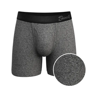 The Seattle Skyline | Black Marble Heather Ball Hammock® Pouch Underwear With Fly