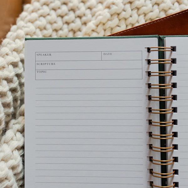 Sermon Notes Journal - Green Floral