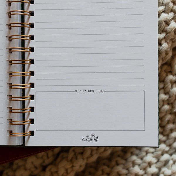 Sermon Notes Journal - Green Floral